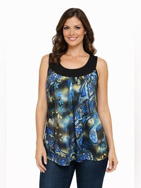 VTG Y2K Tovia Tank Top Medium Large Flowy Relaxed Fit Sleeveless Blouse